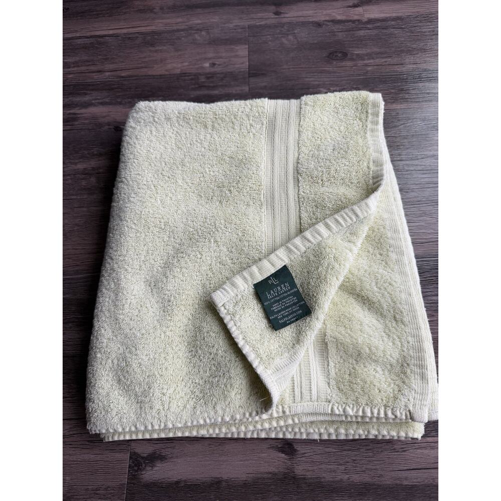 Lauren Ralph Lauren 100% Cotton Bright Yellow 53” X 29” Bath Towel Solid Single
